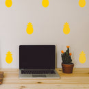 Set of 20 Vinyl Wall Art Decal - Pineapple Pattern - 4" x 2.7" Each - Fun Summer Stickers for Outdoor Indoor Use - Trendy Home Decor for Bedroom Dorm Room Apartment Wall Art (4" x 2.7" Each; Yellow) Yellow 4" x 2.7" each 2