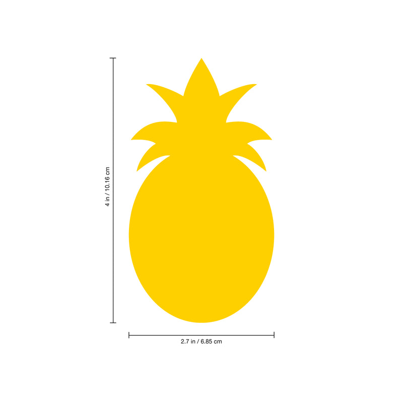 Set of 20 Vinyl Wall Art Decal - Pineapple Pattern - 4" x 2.7" Each - Fun Summer Stickers for Outdoor Indoor Use - Trendy Home Decor for Bedroom Dorm Room Apartment Wall Art (4" x 2.7" Each; Yellow) Yellow 4" x 2.7" each 3