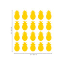 Set of 20 Vinyl Wall Art Decal - Pineapple Pattern - 4" x 2.7" Each - Fun Summer Stickers for Outdoor Indoor Use - Trendy Home Decor for Bedroom Dorm Room Apartment Wall Art (4" x 2.7" Each; Yellow) Yellow 4" x 2.7" each 4