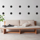 Set of 10 Vinyl Wall Art Decal - Flowers - Each - Bedroom Living Room Office Dorm Room Girly Wall Decoration - Cute Trendy Apartment Stencil Adhesives Wall Decor
