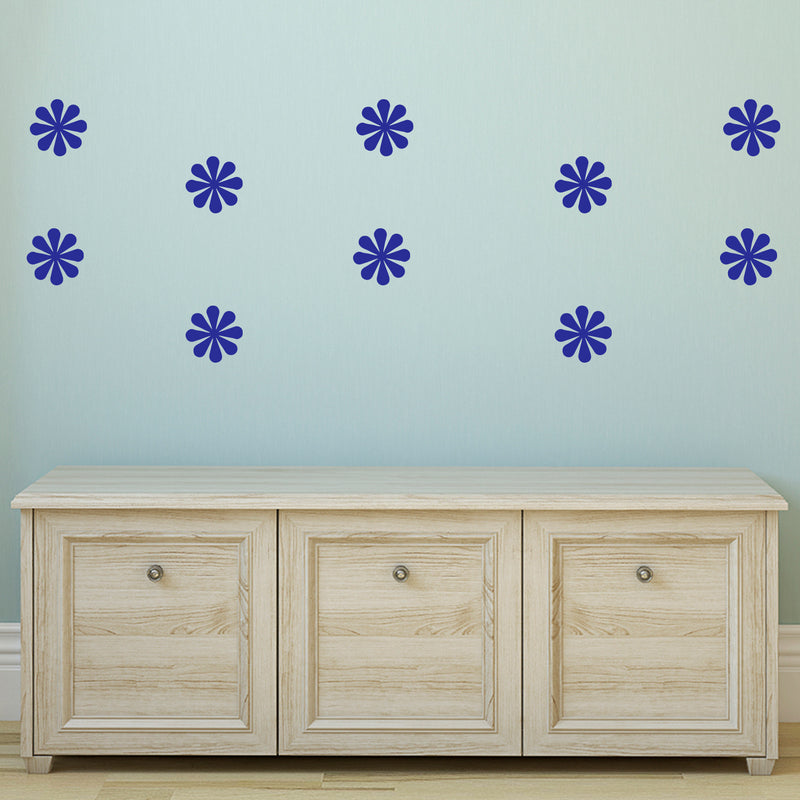 Set of 10 Vinyl Wall Art Decal - Flowers - Each - Bedroom Living Room Office Dorm Room Girly Wall Decoration - Cute Trendy Apartment Stencil Adhesives Wall Decor   5