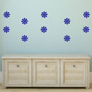 Set of 10 Vinyl Wall Art Decal - Flowers - 5" x 5" Each - Bedroom Living Room Office Dorm Room Girly Wall Decoration - Cute Trendy Floral Apartment Stencil Adhesives Wall Decor (5" x 5" Each; Blue) Blue 5" x 5" each