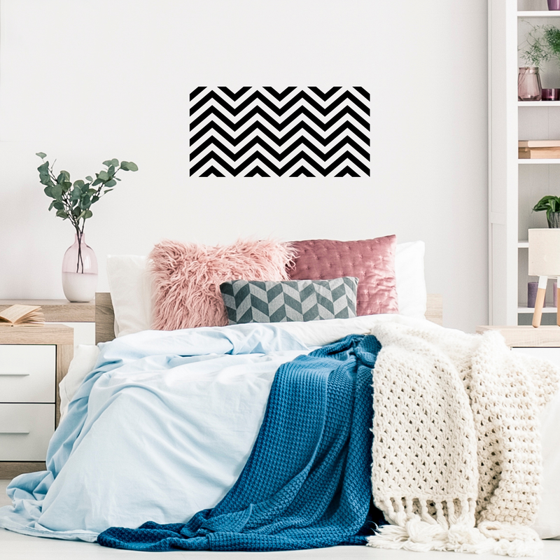 Vinyl Wall Art Decals - Chevron Stripes - 22.Cool Adhesive Sticker Pattern for Home Office Bedroom Nursery Living Room Apartment - Lifestyle Minimalist Chic Decor   2