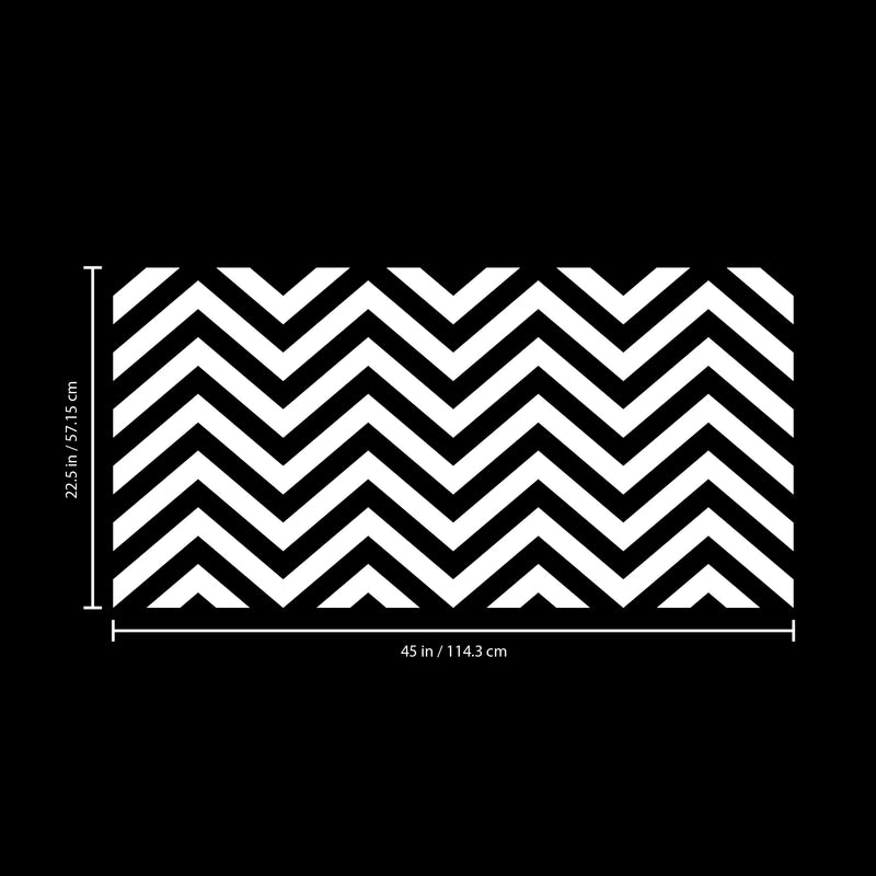 Vinyl Wall Art Decals - Chevron Stripes - 22.5" x 45"- Cool Adhesive Sticker Pattern for Home Office Bedroom Nursery Living Room Apartment - Lifestyle Minimalist Chic Decor (22.5" x 45"; White) White 22.5" x 45"