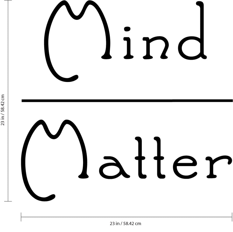 Vinyl Wall Art Decal - Mind Over Matter - 23" x 23" - Positive Bedroom Living Room Home Decoration - Motivational Wall Home Apartment Decor Sticker (23" x 23"; Black) Black 23" x 23" 2