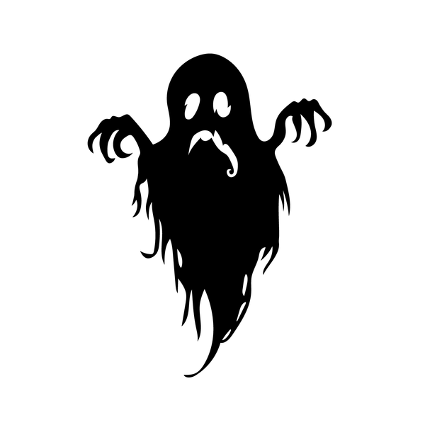 Vinyl Wall Art Decal - Sad Ghost - Fun Spooky Halloween Seasonal Movie Props Sticker - Kids Teens Adults Indoor Outdoor Wall Door Window Living Room Office Decor (27" x 20"; Black)