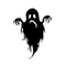 Vinyl Wall Art Decal - Sad Ghost - Fun Spooky Halloween Seasonal Movie Props Sticker - Kids Teens Adults Indoor Outdoor Wall Door Window Living Room Office Decor (27" x 20"; Black)
