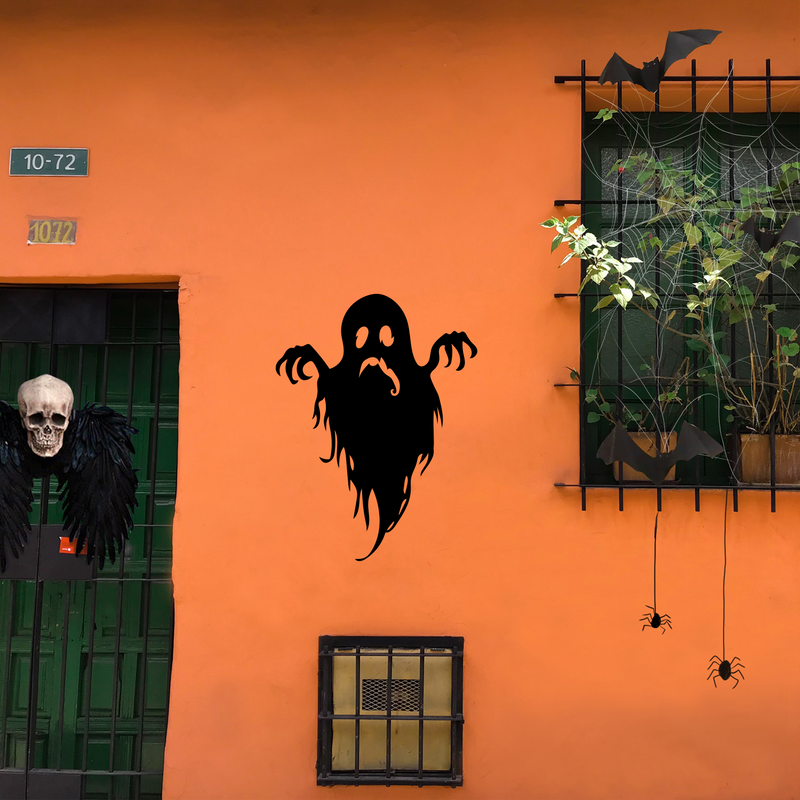 Vinyl Wall Art Decal - Sad Ghost - Fun Spooky Halloween Seasonal Movie Props Sticker - Kids Teens Adults Indoor Outdoor Wall Door Window Living Room Office Decor (27" x 20"; Black)   3