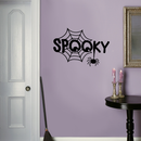 Vinyl Wall Art Decal - Spooky - 22" x 31" - Fun Spiderweb Eyes Halloween Seasonal Decoration Sticker - Teens Adults Indoor Outdoor Wall Door Window Living Room Office Decor Black 22" x 31"