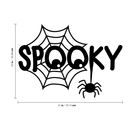 Vinyl Wall Art Decal - Spooky - 22" x 31" - Fun Spiderweb Eyes Halloween Seasonal Decoration Sticker - Teens Adults Indoor Outdoor Wall Door Window Living Room Office Decor Black 22" x 31" 2