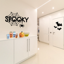 Vinyl Wall Art Decal - Spooky - Fun Spiderweb Eyes Halloween Seasonal Decoration Sticker - Teens Adults Indoor Outdoor Wall Door Window Living Room Office Decor   4
