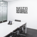 Vinyl Wall Art Decal - Success is What Happens After You’ve Survived All Your Mistakes - 23" x 40" - Positive Workplace Bedroom Apartment Decor - Motivational Home Living Room Office Decals Black 23" x 40" 2