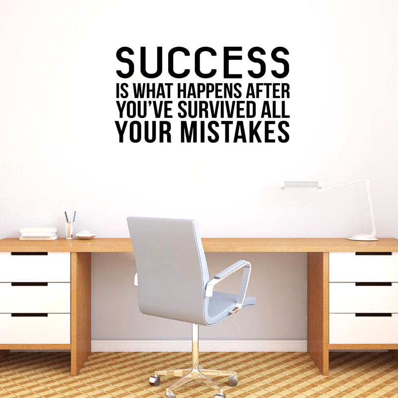 Vinyl Wall Art Decal - Success Is What Happens After You've Survived All Your Mistakes - Positive Workplace Bedroom Apartment Decor - Motivational Home Living Room Office Decals   3