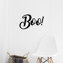 Vinyl Wall Art Decal - Boo - 11.5" x 19" - Fun Brush Lettering Halloween Seasonal Decoration Sticker - Teens Adults Indoor Outdoor Wall Door Window Living Room Office Decor (11.5" x 19"; Black) Black 11.5" x 19" 4