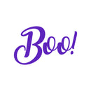 Vinyl Wall Art Decal - Boo - 11.5" x 19" - Fun Brush Lettering Halloween Seasonal Decoration Sticker - Teens Adults Indoor Outdoor Wall Door Window Living Room Office Decor (11.5" x 19"; Purple) Purple 11.5" x 19" 3