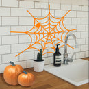 Vinyl Wall Art Decal - Spiderweb - 20" x 22.5" - Fun Halloween Web Seasonal Decoration Sticker - Teens Adults Indoor Outdoor Wall Door Window Living Room Office Decor (20" x 22.5"; Orange) Orange 20" x 22.5"