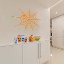 Vinyl Wall Art Decal - Spiderweb - 20" x 22.5" - Fun Halloween Web Seasonal Decoration Sticker - Teens Adults Indoor Outdoor Wall Door Window Living Room Office Decor (20" x 22.5"; Orange) Orange 20" x 22.5" 2