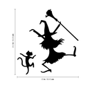 Vinyl Wall Art Decal - Dancing Witch And Cat - 24. Fun Halloween Theme Seasonal Decoration Sticker - Indoor Outdoor Wall Door Window Living Room Office Decor   3
