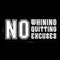 Vinyl Wall Art Decal - No Whining No Quitting No Excuses - 9" x 23" - Motivational Workout Gym and Fitness Quote Sticker - Peel and Stick Wall Home Living Room Bedroom Decor (9" x 23"; White) White 9" x 23" 3