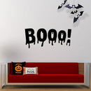 Vinyl Wall Art Decal - Booo - Fun Halloween Slimey Letters Seasonal Decoration Sticker - Kids Teens Adults Indoor Outdoor Wall Door Window Living Room Office Decor (22" x 51"; Black)   2