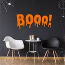 Vinyl Wall Art Decal - Booo - 22" x 51" - Fun Halloween Slimey Letters Seasonal Decoration Sticker - Kids Teens Adults Indoor Outdoor Wall Door Window Living Room Office Decor (22" x 51"; Orange) Orange 22" x 51"