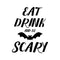 Vinyl Wall Art Decal - Eat Drink And Be Scary - Fun Halloween Season Decoration Sticker - Kids Teens Adults Indoor Outdoor Wall Door Window Living Room Office Decor   2