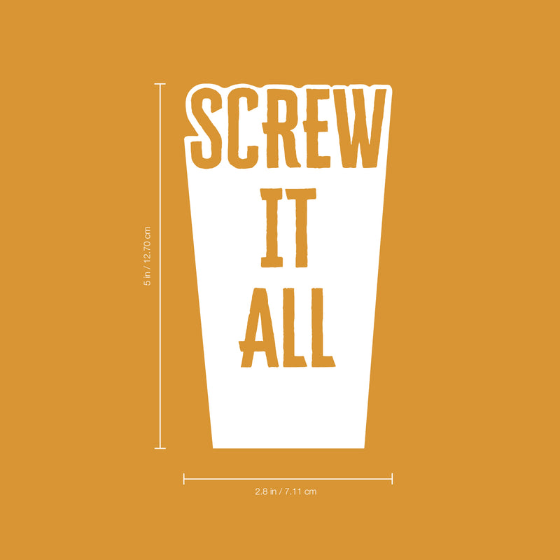Thank You Wine Bottle Vinyl Sticker Decal - Screw It All - - Funny Humor Unique Party Favor Holiday Season Family Reunion Employee Appreciation Gift   2