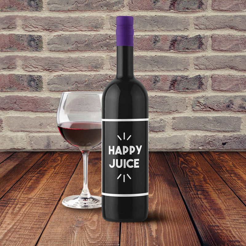 Thank You Wine Bottle Vinyl Sticker Decal - Happy Juice - 5" x 4" - Unique Party Favor Holiday Season Family Reunion Employee Appreciation Gift White 5" x 4"