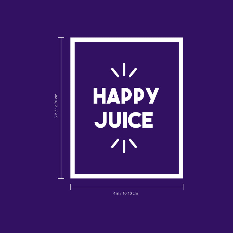 Thank You Wine Bottle Vinyl Sticker Decal - Happy Juice - 5" x 4" - Unique Party Favor Holiday Season Family Reunion Employee Appreciation Gift White 5" x 4" 3