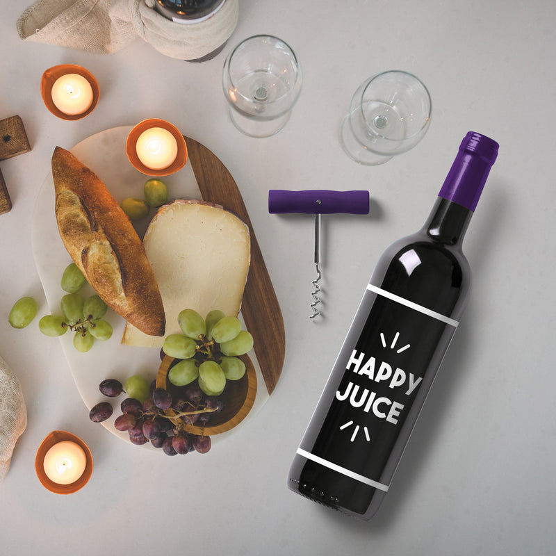 Thank You Wine Bottle Vinyl Sticker Decal - Happy Juice - 5" x 4" - Unique Party Favor Holiday Season Family Reunion Employee Appreciation Gift White 5" x 4" 4