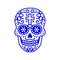 Vinyl Wall Art Decal - Day of The Dead Skull with Cross - 14" x 10" - Sugar Skull Mexican Holiday Seasonal Sticker - Teens Adults Indoor Outdoor Wall Door Living Room Office Decor (14" x 10"; Blue) Blue 14" x 10" 2