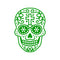 Vinyl Wall Art Decal - Day of The Dead Skull with Cross - 14" x 10" - Sugar Skull Mexican Holiday Seasonal Sticker - Teens Adults Indoor Outdoor Wall Door Living Room Office Decor (14" x 10"; Green) Green 14" x 10" 3