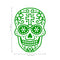 Vinyl Wall Art Decal - Day of The Dead Skull with Cross - 14" x 10" - Sugar Skull Mexican Holiday Seasonal Sticker - Teens Adults Indoor Outdoor Wall Door Living Room Office Decor (14" x 10"; Green) Green 14" x 10" 4