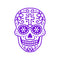 Vinyl Wall Art Decal - Day of The Dead Skull with Cross - 14" x 10" - Sugar Skull Mexican Holiday Seasonal Sticker - Teens Adults Indoor Outdoor Wall Door Living Room Office Decor (14" x 10"; Purple) Purple 14" x 10" 2