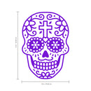 Vinyl Wall Art Decal - Day of The Dead Skull with Cross - 14" x 10" - Sugar Skull Mexican Holiday Seasonal Sticker - Teens Adults Indoor Outdoor Wall Door Living Room Office Decor (14" x 10"; Purple) Purple 14" x 10" 3