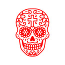 Vinyl Wall Art Decal - Day of The Dead Skull with Cross - 14" x 10" - Sugar Skull Mexican Holiday Seasonal Sticker - Teens Adults Indoor Outdoor Wall Door Living Room Office Decor (14" x 10"; Red) Red 14" x 10" 2