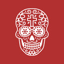 Vinyl Wall Art Decal - Day of The Dead Skull with Cross - 14" x 10" - Sugar Skull Mexican Holiday Seasonal Sticker - Teens Adults Indoor Outdoor Wall Door Living Room Office Decor (14" x 10"; White) White 14" x 10" 2