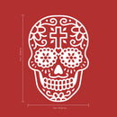 Vinyl Wall Art Decal - Day of The Dead Skull with Cross - 14" x 10" - Sugar Skull Mexican Holiday Seasonal Sticker - Teens Adults Indoor Outdoor Wall Door Living Room Office Decor (14" x 10"; White) White 14" x 10" 3