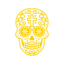 Vinyl Wall Art Decal - Day of The Dead Skull with Cross - 14" x 10" - Sugar Skull Mexican Holiday Seasonal Sticker - Teens Adults Indoor Outdoor Wall Door Living Room Office Decor (14" x 10"; Yellow) Yellow 14" x 10" 2