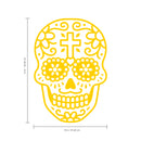 Vinyl Wall Art Decal - Day of The Dead Skull with Cross - 14" x 10" - Sugar Skull Mexican Holiday Seasonal Sticker - Teens Adults Indoor Outdoor Wall Door Living Room Office Decor (14" x 10"; Yellow) Yellow 14" x 10" 3