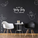 Vinyl Wall Art Decal  - Have A Holly Jolly Christmas - 12" x 23" - Christmas Seasonal Decoration Sticker -  Indoor Outdoor Home Office Wall Door Window Bedroom Workplace Decor Decals White 12" x 23" 2