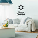 Vinyl Wall Art Decal - Happy Chanukah - Star Of David Jewish Holiday Decoration Sticker - Indoor Outdoor Home Office Wall Door Window Bedroom Office Decor Decals   3