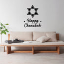 Vinyl Wall Art Decal - Happy Chanukah - 28" x 22" - Star of David Jewish Holiday Decoration Sticker - Indoor Outdoor Home Office Wall Door Window Bedroom Workplace Decor Decals (28" x 22"; Black) Black 28" x 22" 4