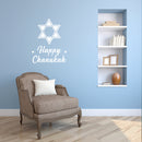 Vinyl Wall Art Decal - Happy Chanukah - Star Of David Jewish Holiday Decoration Sticker - Indoor Outdoor Home Office Wall Door Window Bedroom Office Decor Decals   5