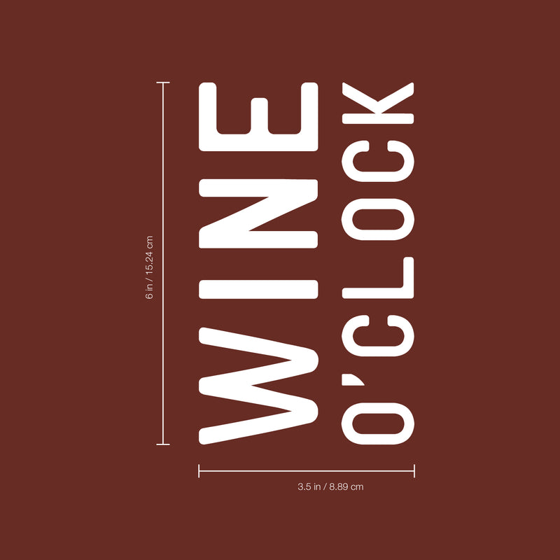 Thank You Wine Bottle Vinyl Sticker Decal - Wine O’Clock - 6" x 3.5" - Unique Party Favor Holiday Season Family Reunion Employee Appreciation Gift White 6" x 3.5" 3