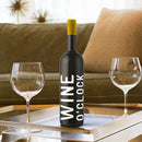 Thank You Wine Bottle Vinyl Sticker Decal - Wine O’Clock - 6" x 3.5" - Unique Party Favor Holiday Season Family Reunion Employee Appreciation Gift White 6" x 3.5" 4