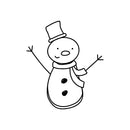 Vinyl Wall Art Decal - Little Snowman- 7" x 6" - Cute Christmas Holiday Seasonal Decoration Sticker - Indoor Outdoor Wall Door Window Laptop Door Car Bumper Sticker Luggage Notebook Decor Black 7" x 6" 3