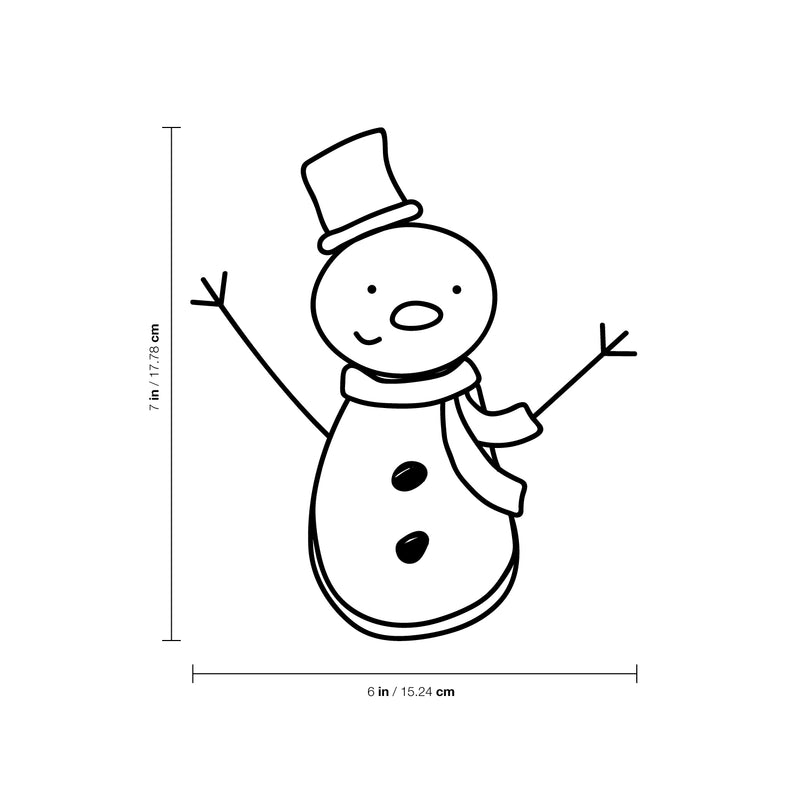 Vinyl Wall Art Decal - Little Snowman- 7" x 6" - Cute Christmas Holiday Seasonal Decoration Sticker - Indoor Outdoor Wall Door Window Laptop Door Car Bumper Sticker Luggage Notebook Decor Black 7" x 6" 4