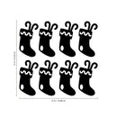 Set of 8 Vinyl Wall Art Decal - Christmas Stockings - 10" x 5.5" Each - Holiday Seasonal Decor Sticker - Indoor Outdoor Home Office Wall Door Window Bedroom Workplace Decals (10" x 5.5" Each; Green) Black 10" x 5.5" each