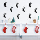 Set of 8 Vinyl Wall Art Decal - Christmas Stockings - 10" x 5.5" Each - Holiday Seasonal Decor Sticker - Indoor Outdoor Home Office Wall Door Window Bedroom Workplace Decals (10" x 5.5" Each; Green) Black 10" x 5.5" each 2